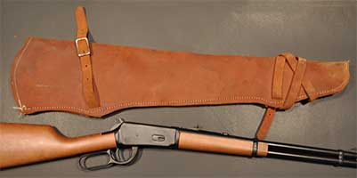 Western Rifle Saddle Holster - Leather